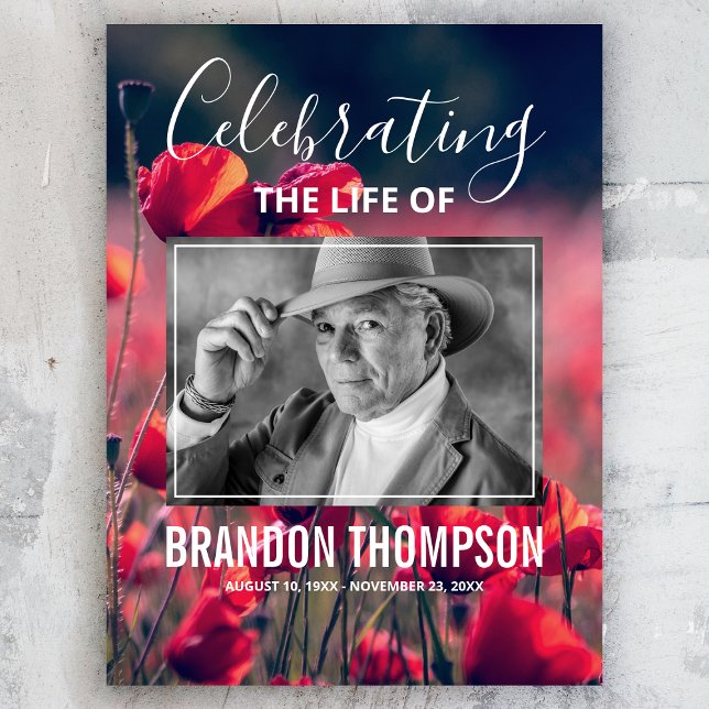 Begravningsvälkomstskylt Vallmo Foto Minnesposter Poster (Skapare uppladdad)