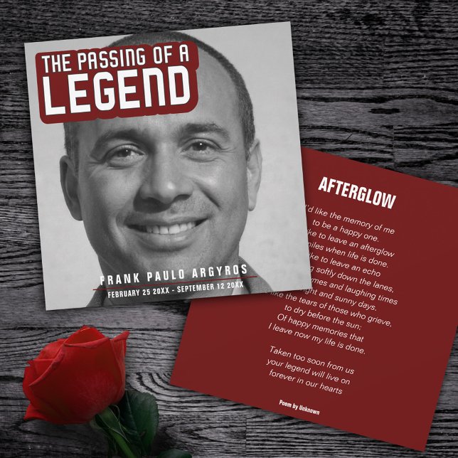 Begravt passerande av ett rött dikt med förklarad  tack kort (Skapare uppladdad)