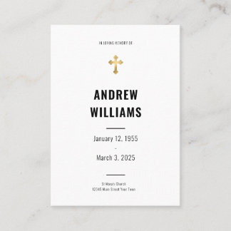 Begravt Prayer Card Black and White Visitkort