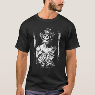 Begravt skelett lönnlöv Ockult Gotisk Satan T Shirt