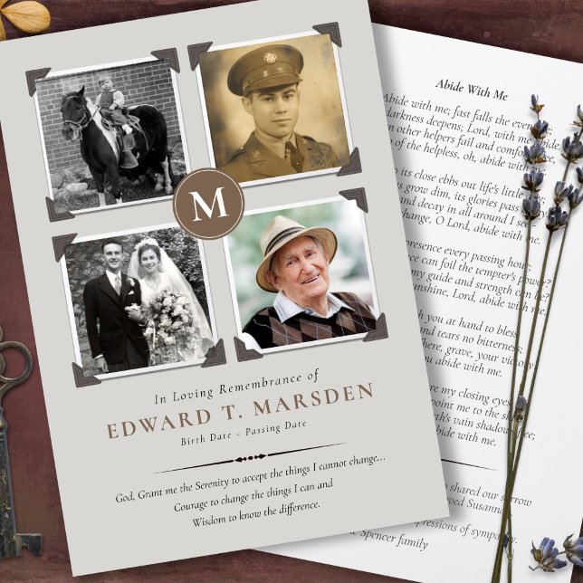 Begravt tackkort | Bildrutefotominnen. (Forever in our hearts, Celebration of life, In loving memory, photo collage funeral thank you cards)