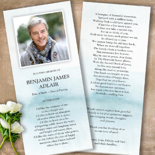 Begravt tackkort   Blå vattenfärg Tvättar 1