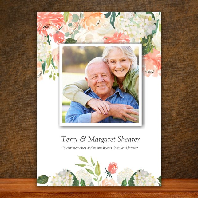 Begravt tackkort | Blommigt Meadow Kort (Floral Photo Sympathy Funeral Thank You Cards)