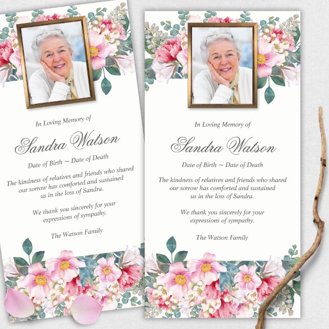 Begravt tackkort | Fragrant Garden 1 Tack Kort (funeral thank you cards, bereavement, elegant, simple, celebration of life, sympathy card)