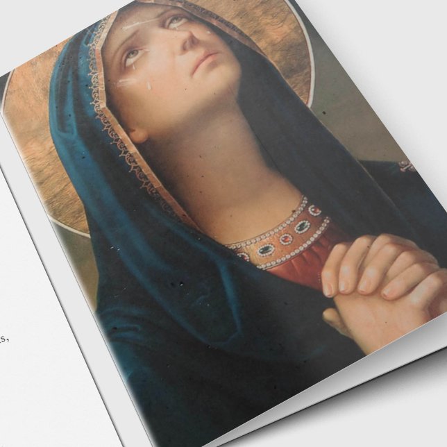 Begravt tackkort | Himmelska Mor 01 OBS Kort (Holy Mother Blessed Virgin Mary Condolence Bereavement Sympathy Funeral Thank You Card)