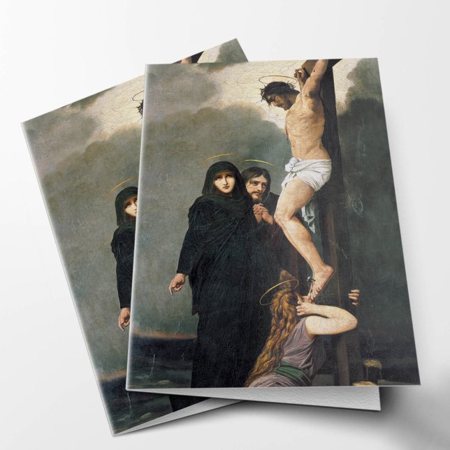 Begravt tackkort | Jesus Heliga Crucifixion 3 OBS Kort (Jesus Memorial Sympathy Bereavement Funeral Thank You Card)