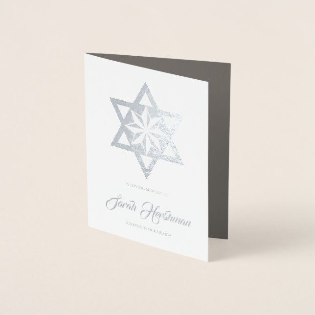 Begravt tackkort | Jewish Silver Foil Folierat Kort (Framsida)