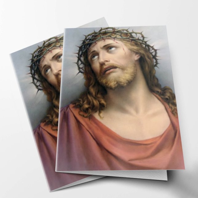 Begravt tackkort | Krona i Thorns 01 OBS Kort (Jesus Crown Of Thorns Sympathy Condolence Bereavement In Loving Memory of Funeral Thank You Card)