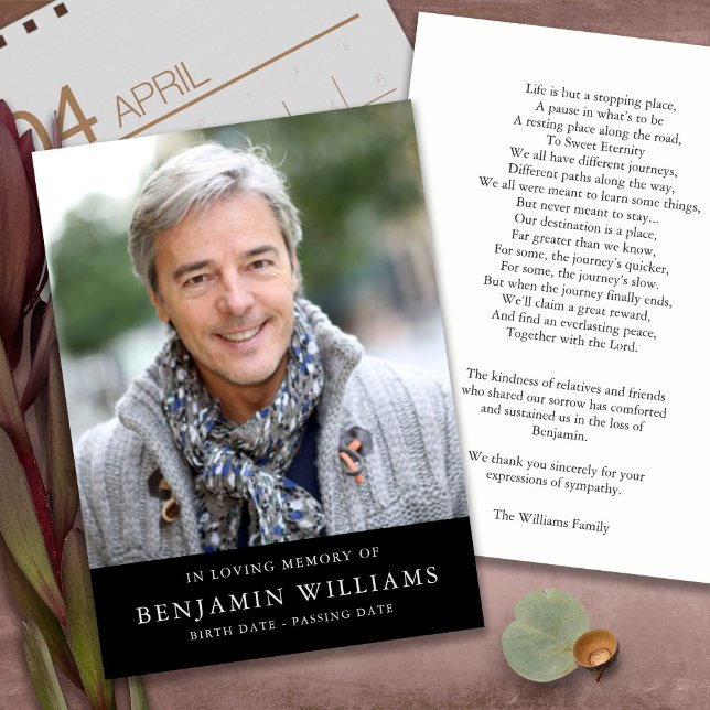 Begravt tackkort | Minne i en förlorad version 3 Tack Kort (funeral thank you cards, bereavement, elegant, simple, celebration of life, sympathy card)