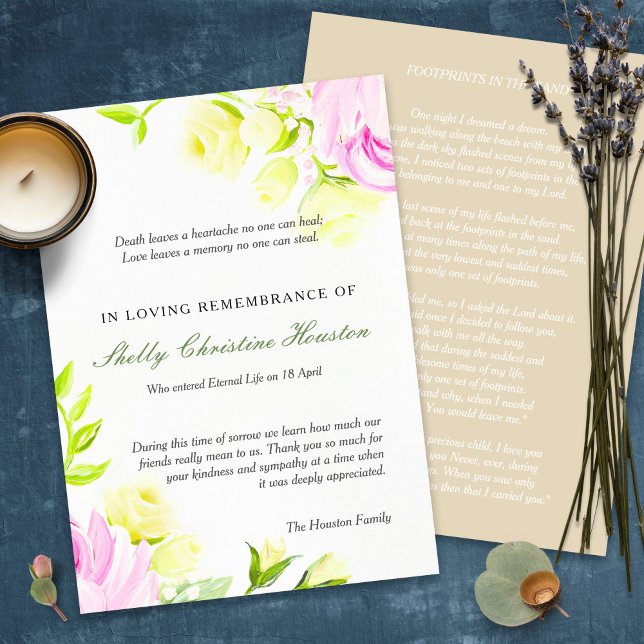 Begravt tackkort | Pastel Ro Tack Kort (funeral thank you cards, bereavement, elegant, simple, celebration of life, sympathy card)