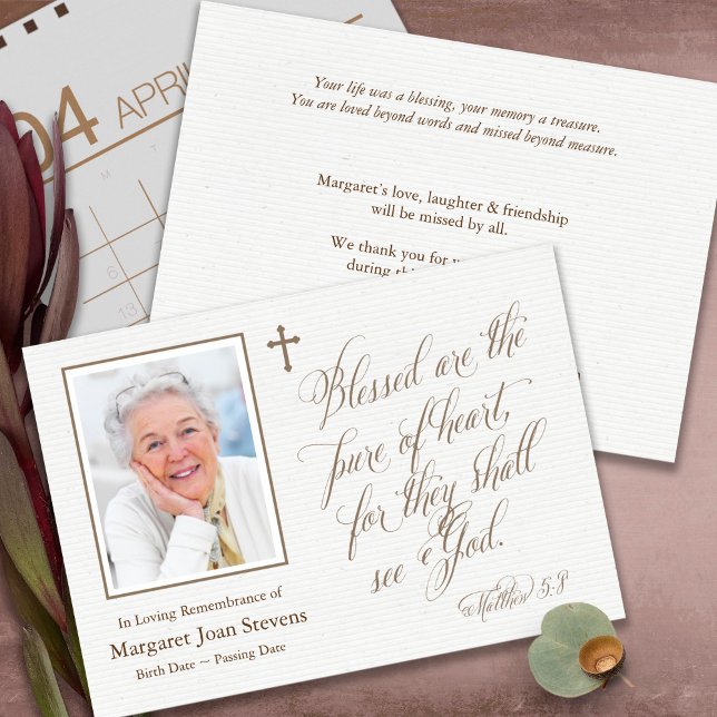 Begravt tackkort | Rent hjärta Tack Kort (funeral thank you cards, bereavement, elegant, simple, celebration of life, sympathy card)