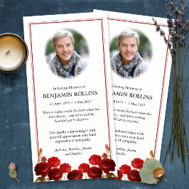 Begravt tackkort | Röd ros Bouquet 1 Tack Kort