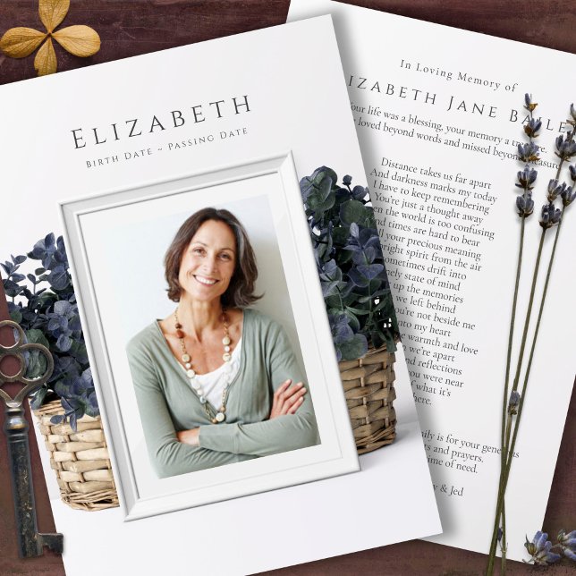 Begravt tackkort | Tidigare minnesmärken (Simple Elegant Celebration of Life, In loving Memory, Forever in Our Hearts, Memorial Remembrance )