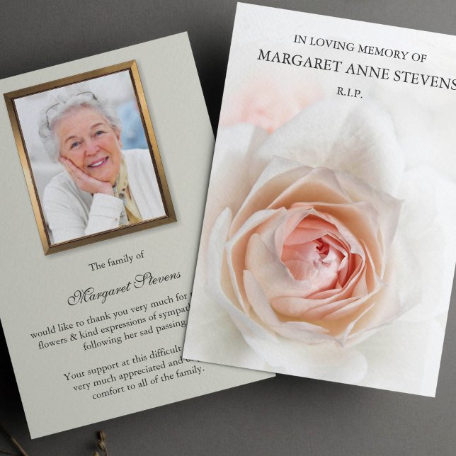 Begravt tackkort | Vacker Ro Inbjudningar (Beautiful Rode Sympathy Memorial Funeral Thank You Card)