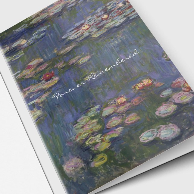 Begravt tackkort | Vatten Lilies 1 Kort (Elegant Water Lilies Memorial Sorry For Your Loss Sympathy Cards)