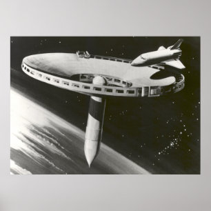 Begrepp 1977 för NASA-utrymmestation Poster