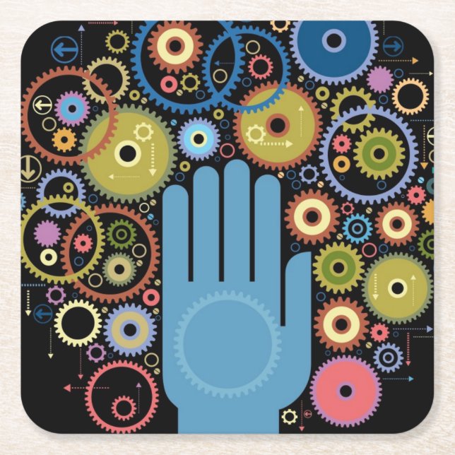 Begreppet av rörelse underlägg papper kvadrat (Framsidan)