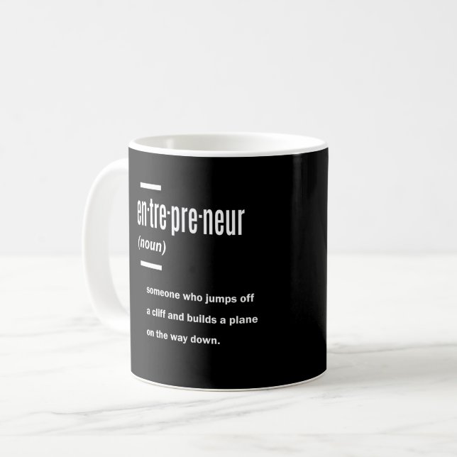 Begreppet företagsdefinition ger idéer kaffemugg (Framsida vänster)