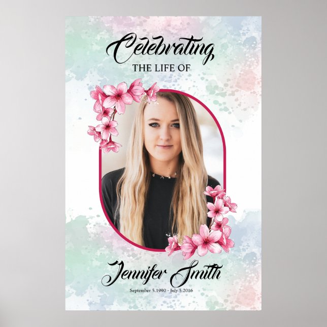 Begrüßungsskylt för begravning Mall Poster (Framsidan)