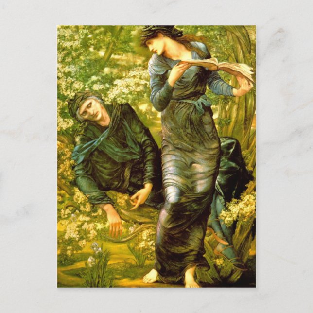 Beguiling of Merlin ~ Burne-Jones 1874 Painting Vykort (Framsida)