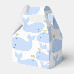 Begynna gåvadusch för baby blue val presentaskar