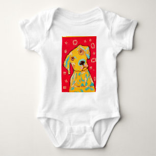 Begynna ranka med nyfiken hund design tee shirt