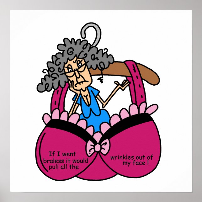 Behå och rynkar humor poster (Framsidan)