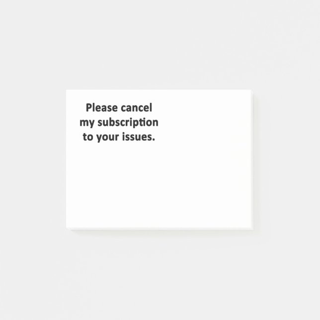 Behaga annulleringen som mitt abonnemang till ditt post-it block (Framsida)