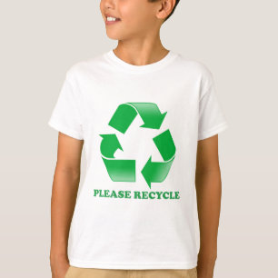 Behaga återvinnan. Återvinningmedvetenhet. Går T Shirt