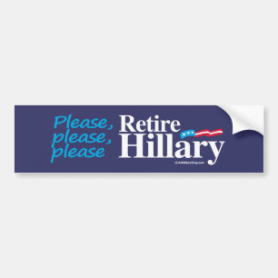 Behaga behar reträttsignalen - Anti-Hillary - vit Bildekal
