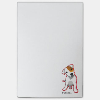 "Behaga" den jackRussell terrieren som postiten Post-it Block
