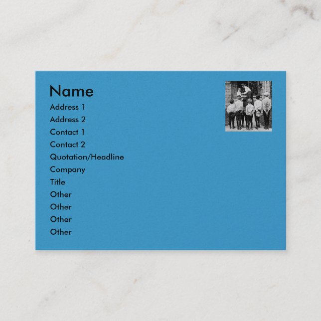 Behaga morsan!  (Cyan) Visitkort (Framsida)