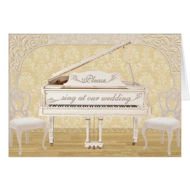 Behaga sjungan på vårt bröllop hälsningskort (Framsidan Horizontal)