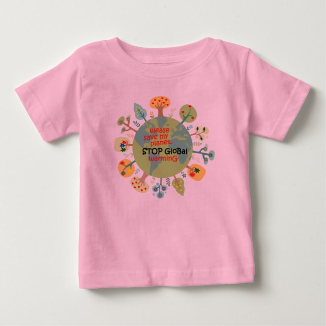 Behaga sparan mitt planet. Stoppa global värme Tee (Framsida)