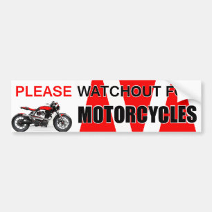 BEHAGA WATCHOUT FÖR MOTORCYKELbildekal Bildekal