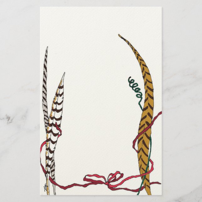 Behagfulla fjädrar skuggar in av höst II Brevpapper (Framsida)