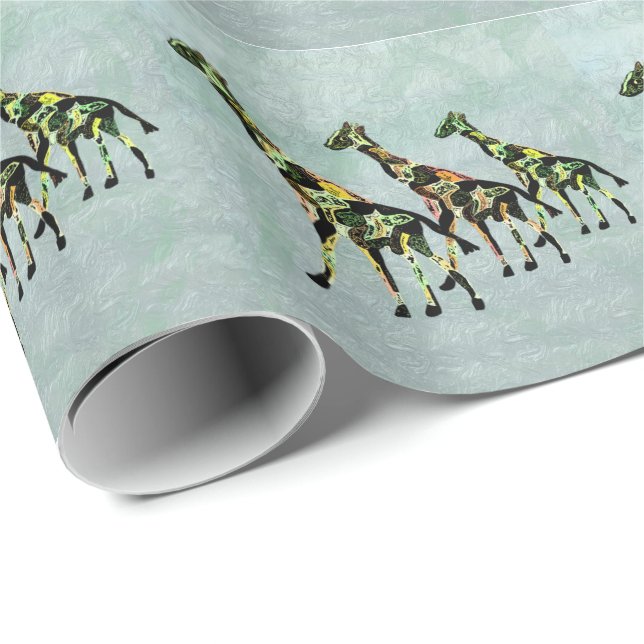 Behagfulla giraff presentpapper (Rullad Hörn)