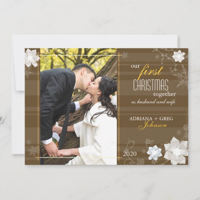 Behagfullt vårt första för jul foto tillsammans julkort (Framsida)