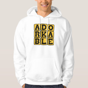 Behagligt klumpig, älskvärd nörd hoodie