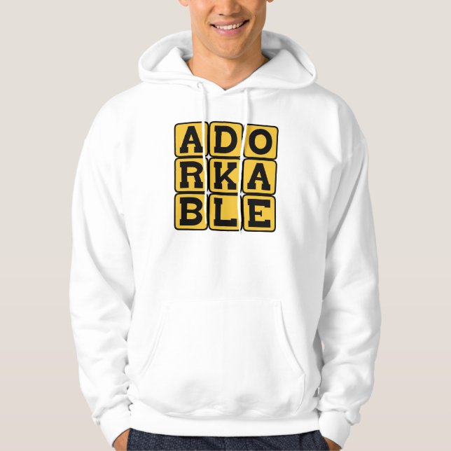 Behagligt klumpig, älskvärd nörd hoodie (Framsida)