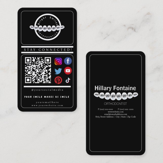 Behåll Affärskortet Ansluten media i Social Visitkort (Fram/baksida)