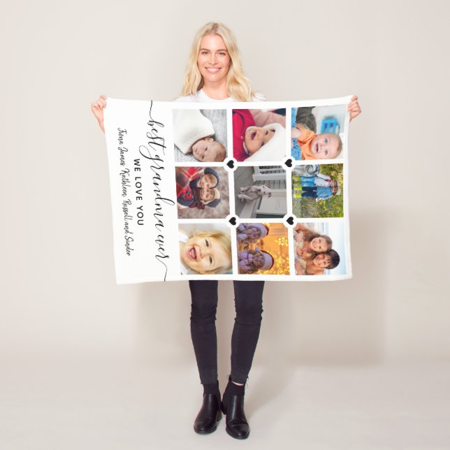 Behåll anslutning av Kärlek 9-fotokollage Fleecefilt (På plats)