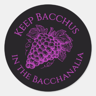 Behåll Bacchus i Bacchanalia druvdekalen  Runt Klistermärke