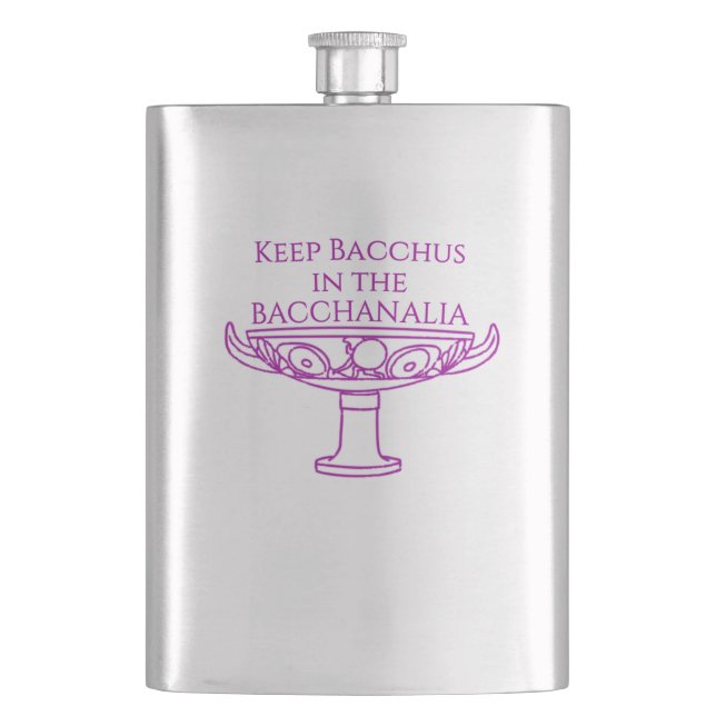 Behåll Bacchus i Bacchanalia-flaskan Fickplunta (Framsidan)