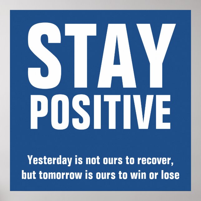 Behåll blå positiva motivation poster (Framsidan)