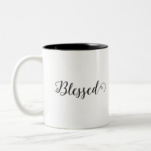 Behåll blankt, drick kaffe - enkel design Två-Tonad mugg