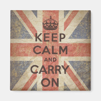 Behåll Calm och fortsätt med UK Flagga Magnet