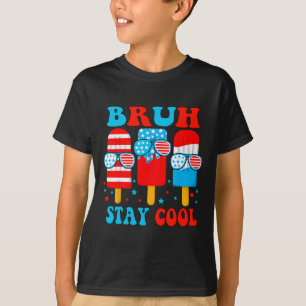 Behåll Coola 4:e juli Popsicle Boys Manar USA flag T Shirt