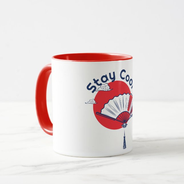 Behåll Coola Fläkt Illustration | Anpassningsbar T Mugg (Framsida vänster)