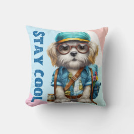 Behåll Coola Hund med glasögon Cap Back to school Kudde